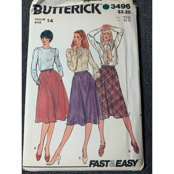 Butterick Misses Skirt Sewing Pattern sz 14 3496 - uncut - Picture 8 of 12